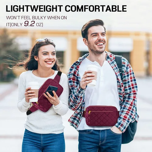 Miniatura 7 de CXWMZY Cangureras para mujeres y hombres, lindas bolsas de cintura para niñas, niños y adolescentes, bolsa de cadera con múltiples bolsillos y Rojo