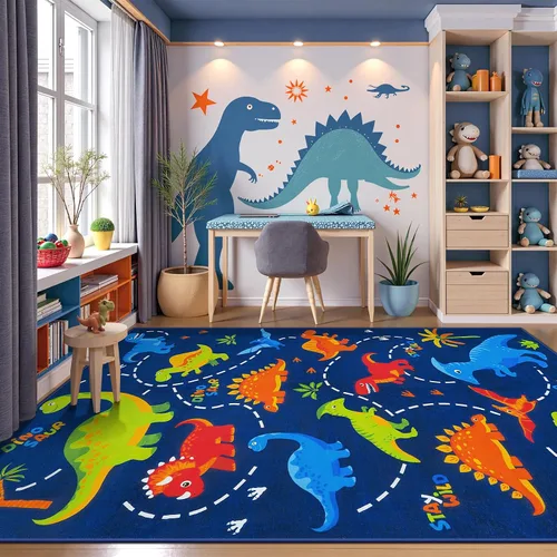 Miniatura 3 de STARUIA Alfombra negra con video gamer para habitación de niños, pequeña alfombra lavable de 3 x 5 pies para dormitorio de niños, alfombra suave