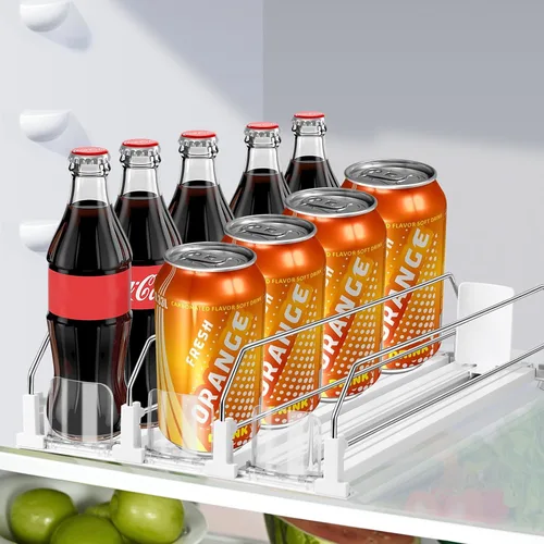 Miniatura 7 de hanmir Organizador de bebidas para refrigerador, dispensador de latas de soda de ancho ajustable para organizadores y almacenamiento