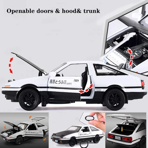 Miniatura 4 de Initial D Trueno AE86 Modelo de Coche de Aleación Fundida a Presión, Juguetes de Coches Deportivos para Niños y Adultos, Vehículos de Juguete