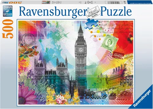 Miniatura 2 de Ravensburger London Postcard - Rompecabezas de 500 piezas para adultos Escena de Londres vibrante y única Ajuste perfecto entrelazado Calidad