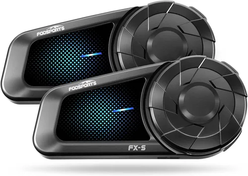 Miniatura 10 de Fodsports FX-S auriculares Bluetooth para motocicleta V5.4, sistema de comunicación de intercomunicador para casco de 2 vías con IP67 impermeable