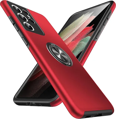 Miniatura 66 de Anqrp Diseñada para Samsung Galaxy S22 Ultra Funda, Incorporada [Protección contra Caídas de 15 Pies][Disipación de Calor] Protección de Grado Rojo