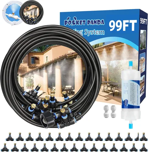 Miniatura 13 de Misters para patio exterior, sistema de enfriamiento de nebulización de agua al aire libre, 40 pies 39.4 ft. Kit de niebla de patio trasero