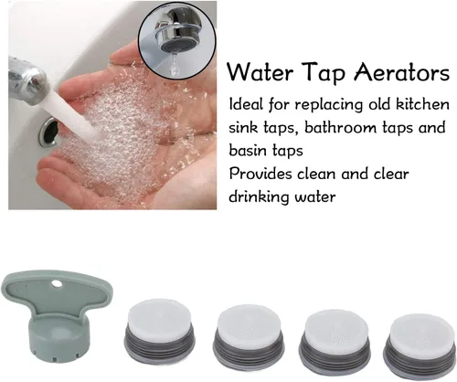Miniatura 3 de Garosa Aireadores de grifo M20 con herramienta de llave, juego de piezas de repuesto de restrictor de ahorro de agua para fregadero de cocina, grifo