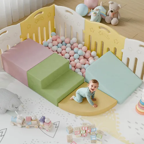 Miniatura 9 de Bloques de escalada de espuma de 4 piezas para niños pequeños, gimnasio de escalada para bebés con espuma de ultra alta densidad para gatear