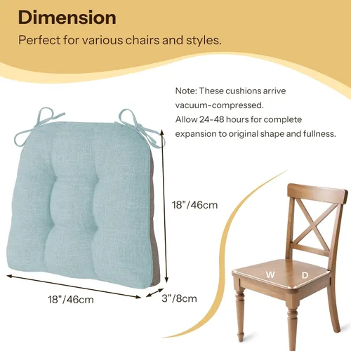 Miniatura 2 de Cojines Antideslizantes para Sillas de Comedor Juego de 4 Cojines para Sillas de Cocina 18"x18"x3" Cojines Acolchados para Sillas Cómodos y Suaves