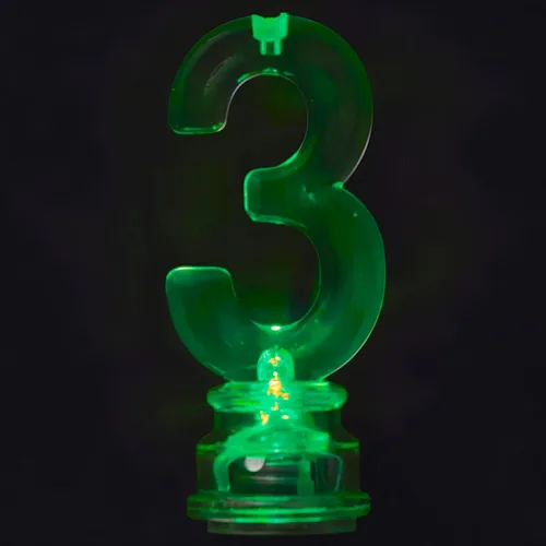 Miniatura 3 de Juego de velas y número iluminado multicolor para torta de cumpleaños, 5 unidades, 3, Multicolor