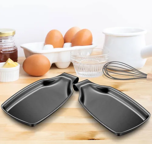 Miniatura 4 de LIANYU Soporte de cuchara negro para encimera de cocina, cuchara de acero inoxidable para estufa, soporte para utensilios de espátula con parte