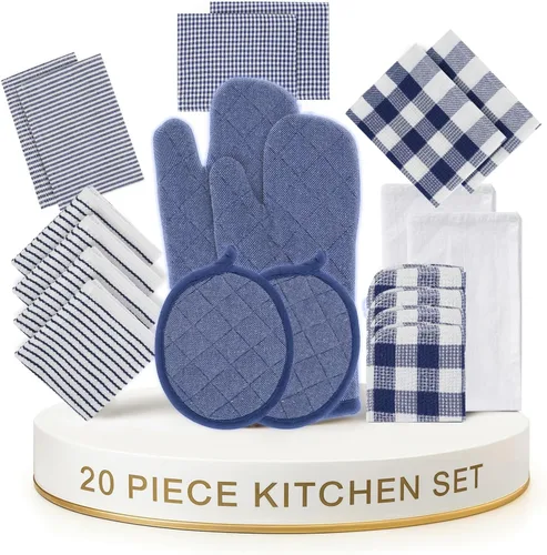 Miniatura 72 de LANE LINEN Juego de 6 paños de cocina de algodón para secar platos, 18 x 28 pulgadas, absorbentes, de secado rápido, color beige 07: Amarillo
