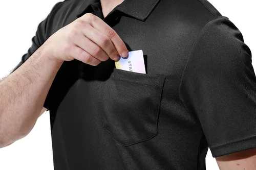 Miniatura 5 de YSENTO Camisas polo para hombre ajuste seco manga corta cuello y bolsillo para golf