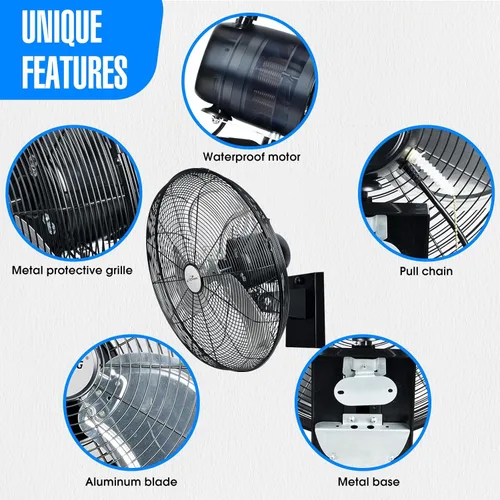 Miniatura 5 de iLiving Ventilador de pared oscilante de alta velocidad para exteriores de 18 pulgadas con motor resistente a la intemperie de 4150 CFM, ajuste