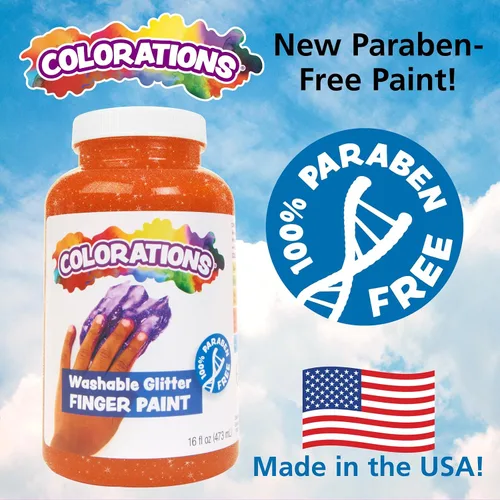 Miniatura 2 de Colorations Pintura de Glitter Lavable Azul, 16oz - Gran Experiencia Sensorial para Niños Pequeños y Bebés, No Tóxica