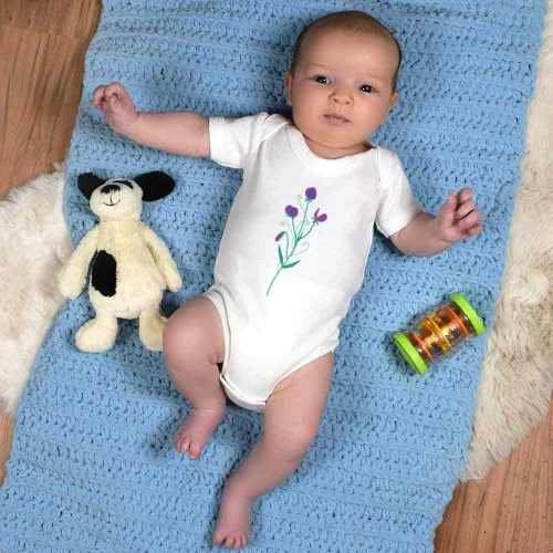 Miniatura 2 de Azeeda 'Purple sweet peas for summer joy' Baby GrowsBodysuits (GR039842)