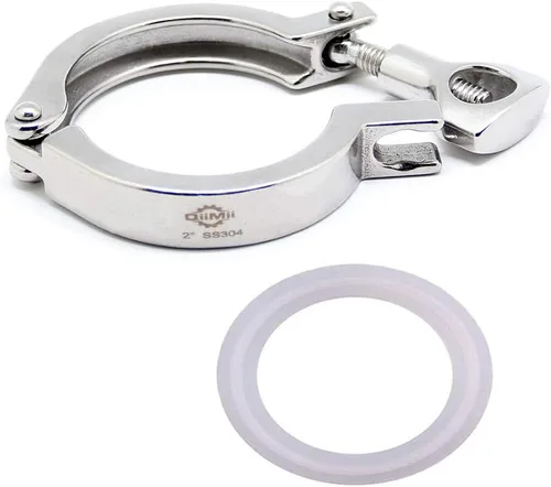 Miniatura 13 de Acero inoxidable 304 Single Pin Heavy Duty Tri Clamp con tuerca de ala para virola TC 1.5 "con 1 unid junta de silicona