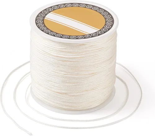 Miniatura 38 de Pandahall - Cordón de nailon para joyería de 109 yardas, cuerda de anudación china de hilo de macramé para joyería Kumihimo (vara dorada)