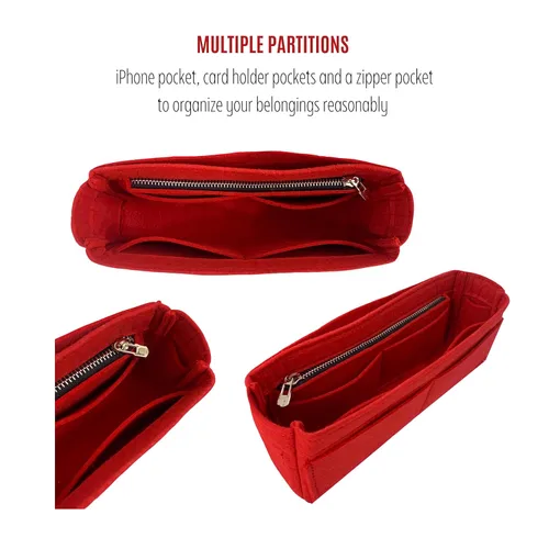 Miniatura 6 de Purse Organizer for Re Edition 2005 Bag Organizer, Re Edition 2005 Bag Insert, Handmade Snug Sturdy Felt Organizer with Silver Zipper (Lime)