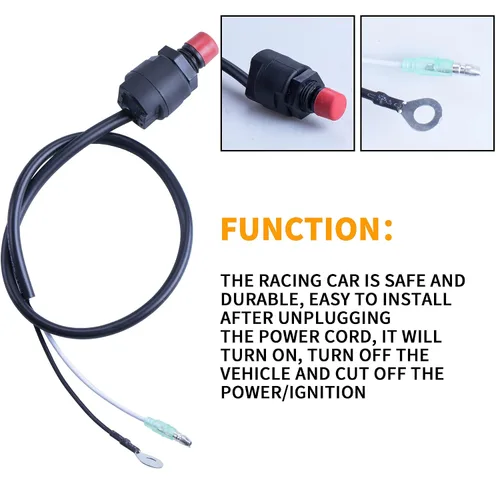 Miniatura 6 de Cordón universal fuera de borda para motor para matar el motor con interruptor de parada urgente/cordón de seguridad, 2 piezas compatible