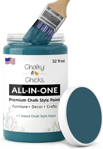 Miniatura 43 de Chalky Chicks - Pintura mate a la tiza, no requiere lijado, 4 onzas líquidas, color gris oscuro (Gun Metal Gray), para muebles, pintura sin Gris