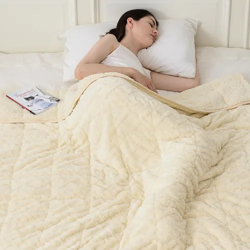 Miniatura 2 de Topblan - Manta pesada para adultos de 12 libras, suaves y cómodas mantas de forro polar con sherpa lanudo, manta pesada de jacquard elegante