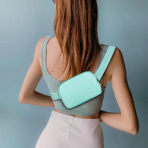 Miniatura 135 de Riñonera cruzada para mujeres y hombres, bolsa para cinturón para senderismo con correa ajustable, riñonera para correr, entrenamiento, deportes