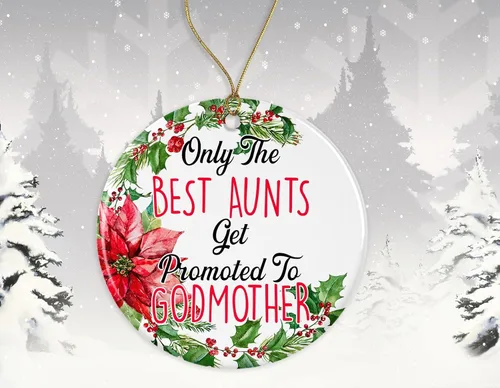 Miniatura 2 de Adorno de tía – Only the Best Aunts Get Promoted to Godmother Ornament – Regalos para tía – Nueva tía – Regalo de adorno para tía – Tía ser – Adorno