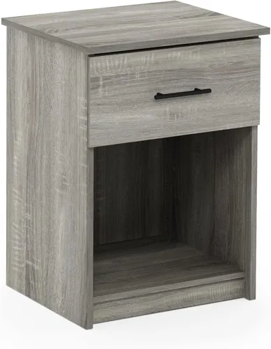 Miniatura 8 de Furinno 219153GYW Lucca - Mesita de noche, paquete de 2, roble francés gris gris roble francés
