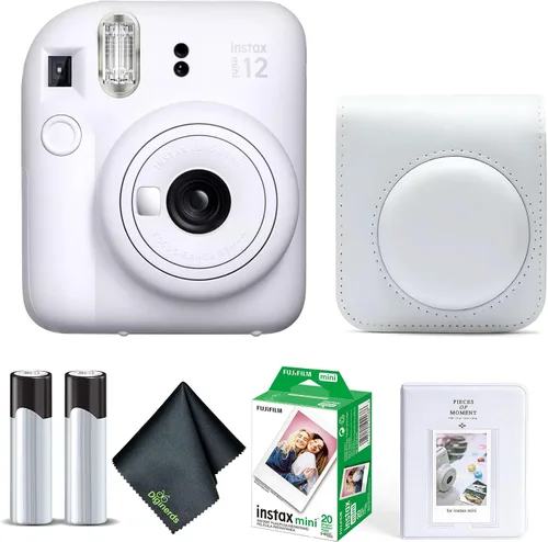 Miniatura 9 de Cámara instantánea Fujifilm Instax Mini 12 en color rosa floreciente, paquete de película Fuji Instax Mini (20 hojas) + estuche de transporte