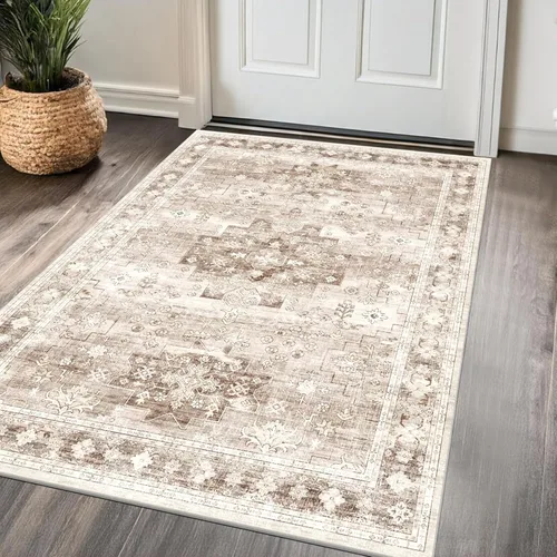 Miniatura 32 de Alfombra Boho Negra para Sala de Estar - Alfombra de Área Lavable de 10x14 Pies, Alfombras de Comedor para Debajo de la Mesa, Alfombra Suave de Pelo