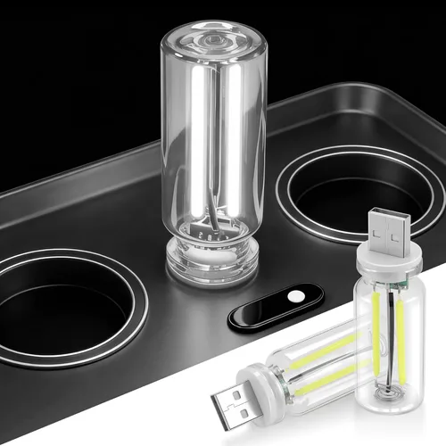 Miniatura 9 de SINGARO 2PCS Luces LED USB de noche para automóvil, lámpara retro para decoración de atmósfera automotriz, luces de ajuste táctil