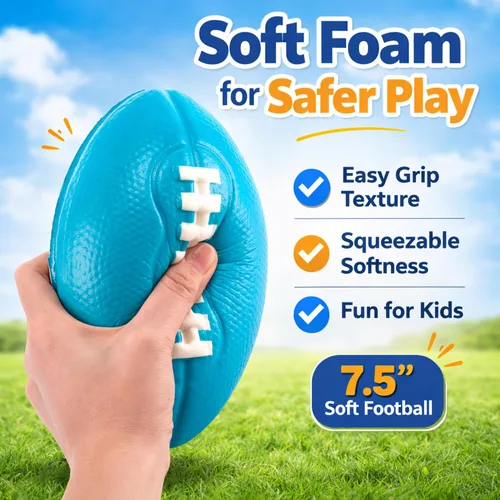 Miniatura 3 de Liberty Imports Paquete de 6: pelotas de fútbol de espuma de 7.5 pulgadas, fácil agarre suave para niños, entrenamiento de práctica, juego de patio