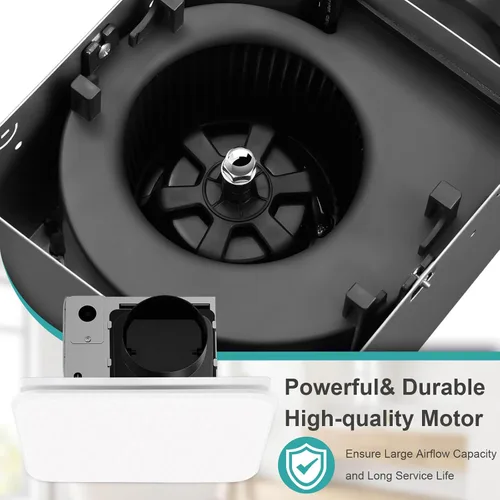 Miniatura 6 de JOEAONZ Extractor de Baño 110CFM con Diseño de Rejilla Oculta, Sistema de Ventilador de Ventilación de Techo Silencioso Ultra 1.0 Sones - Extractor