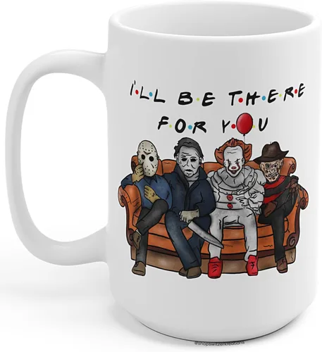 Miniatura 7 de Taza Ill Be There For You, Friends Horror Villains, divertida taza de Halloween, Jason Freddy Michael Myers IT Pennywise Slasher regalo, Masked