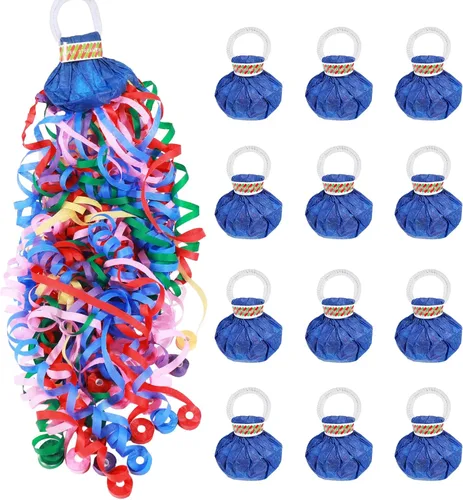 12 paquetes de poppers de confeti sin desorden, poppers de serpentinas de graduación, poppers de fiesta para lanzar a mano, petardos de papel mágico