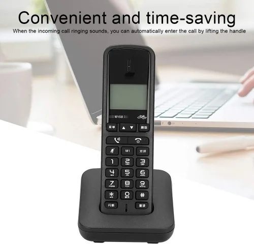 Miniatura 6 de Intercomunicador telefónico inalámbrico digital con llamadas manos libres, 100-240V (negro)