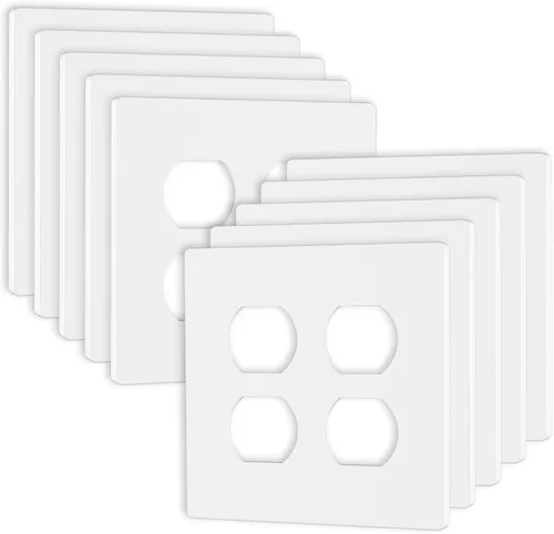 Miniatura 12 de Placas decorativas de pared sin tornillos de 1 gang, cubierta de placa frontal termoplástica irrompible de tamaño estándar para interruptor de En