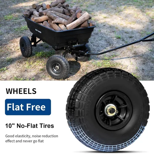 Miniatura 3 de BILT HARD Carro de basura de jardín de polietileno 272 kg con neumáticos sin riesgo de pinchazos, liberación rápida, 0,11 m³, carro de basura