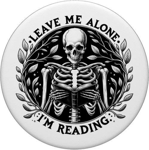 Miniatura 3 de Leave Me Alone I'm Reading - Libro de lectura de esqueleto Bookish PopSockets estándar PopGrip