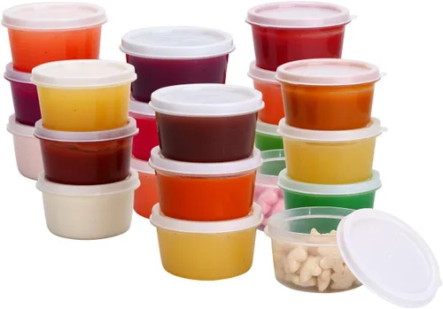 Greenco Mini contenedores para almacenamiento de alimentos, condimentos. Contenedores de salsa, alimento para bebé y para cajas de almuerzo,