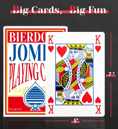 Miniatura 2 de BIERDORF Cartas de Juego Jumbo de 5 x 7 Pulgadas Baraja de Cartas Juegos de Cartas Grandes para Familias Decoraciones de Fiesta Temática de Casino