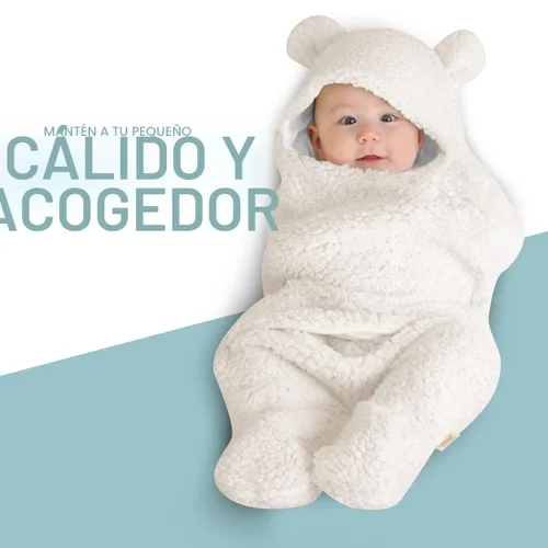 Miniatura 9 de BlueMello Manta de envoltura para bebé Peluche ultrasuave esencial para bebés de 0 a 6 meses Envoltura de recepción beige Ideal para la lista