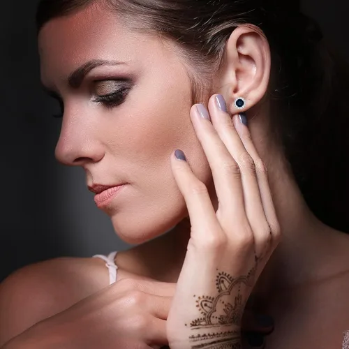 Miniatura 2 de TRUTH JEWELS INC Aretes tipo dormilona con halo de diamante natural de 15 qt en plata de ley 925 para mujer Caja de regalo de joyería fina incluida
