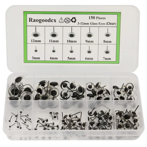 Miniatura 10 de 150 piezas de aguja de fieltro ojos mini vidrio azul ojos kits para muñecos de peluche muñecas fieltro de lana manualidades
