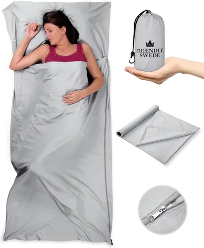 Miniatura 11 de The Friendly Swede Sleeping Bag Liner - Cold Weather Microfiber or Ultralight Polyester Adult Sleep Sack in 3 Sizes- for Hotel and Camping Sheets