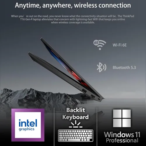 Miniatura 4 de Lenovo ThinkPad T16 Gen 4 - Laptop de negocios con pantalla 16 FHD+, Intel Ultra 5-225U (Beats i7-1355U), 16 GB DDR5 RAM, 512 GB SSD, cámara web