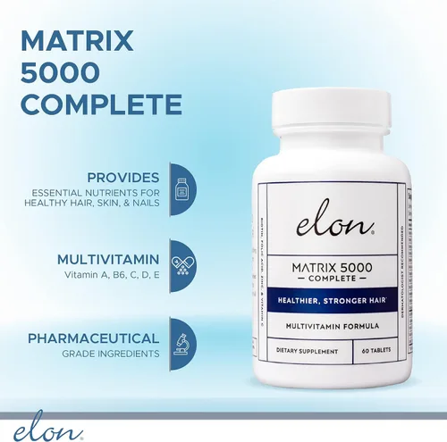 Miniatura 4 de Elon Matrix 5000 Completo Multivitamínico (suministro para 60 días) Suero concentrado para el cabello