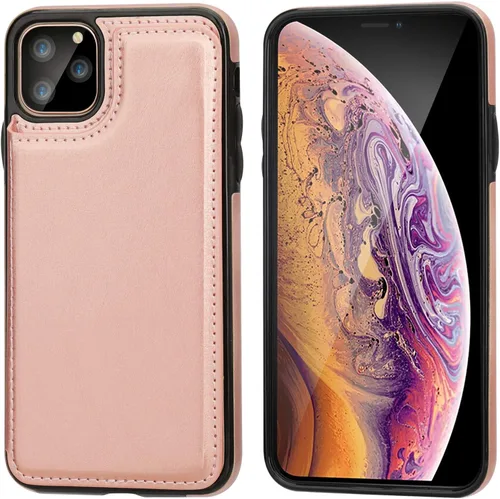 Miniatura 3 de OT ONETOP - Funda tipo cartera para iPhone 11 Pro Max con tarjetero y ranuras para tarjetas, doble cierre magnético y funda duradera a prueba de Oro