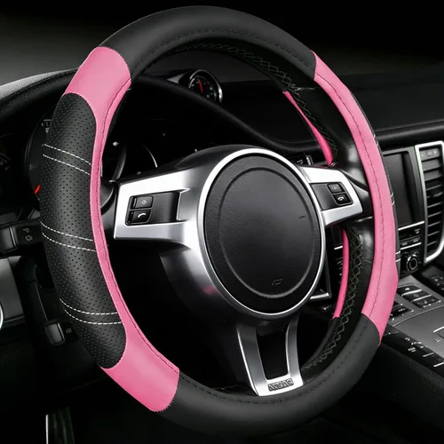 Miniatura 10 de NBTEPEM Funda personalizada para volante de automóvil para Honda Accord, Civic, CR-V, HR-V, Pilot, fundas deportivas de cuero de microfibra de 14.5