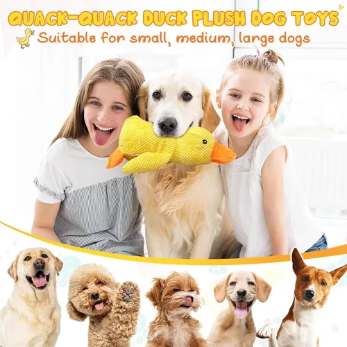 Miniatura 7 de Juguete de pato para perro, juguete para perros de pato charlatán, juguete de patito amarillo que calma a los perros, de larga duración atrae