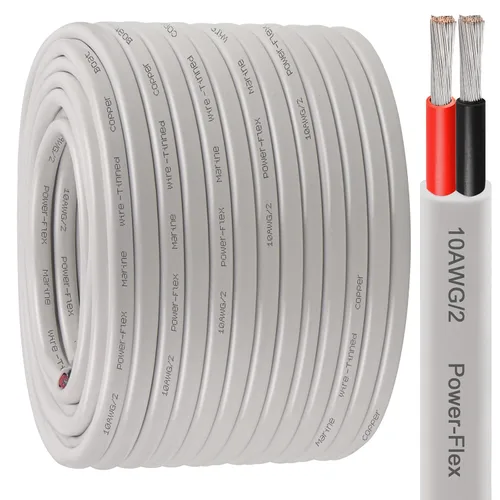 Miniatura 12 de Cable marino dúplex de calibre 10, cable de cobre estañado para barco, 150 pies, 10 AWG, estándar de EE. UU., OFC, alambre de cobre libre de oxígeno